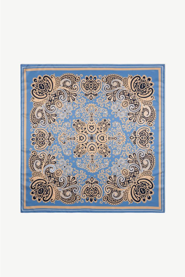 Ornamental Paisley Satin Carré Scarf