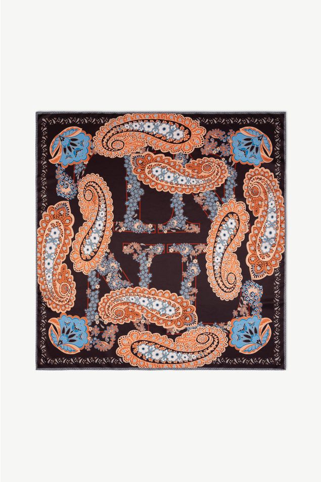 Foulard carré de setí amb estampat paisley