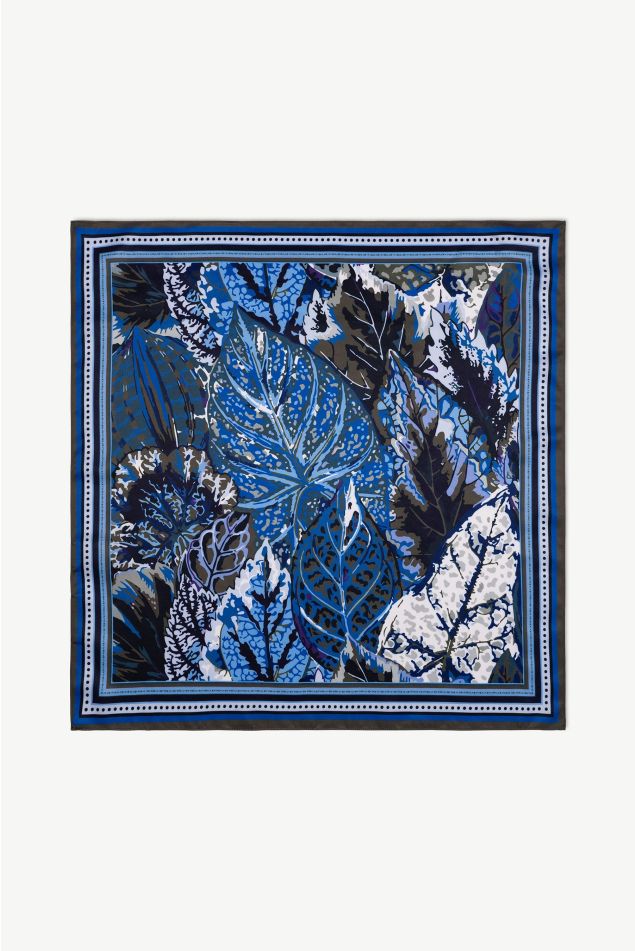 Bandana de setí amb motiu de fulles