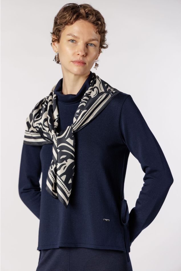 Paisley Print Satin Carré Scarf