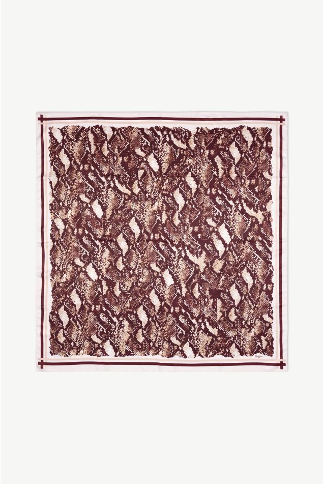 Animal Print Satin Carré Scarf