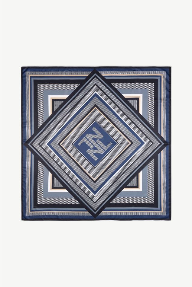 Logo Geometric Satin Carré Scarf