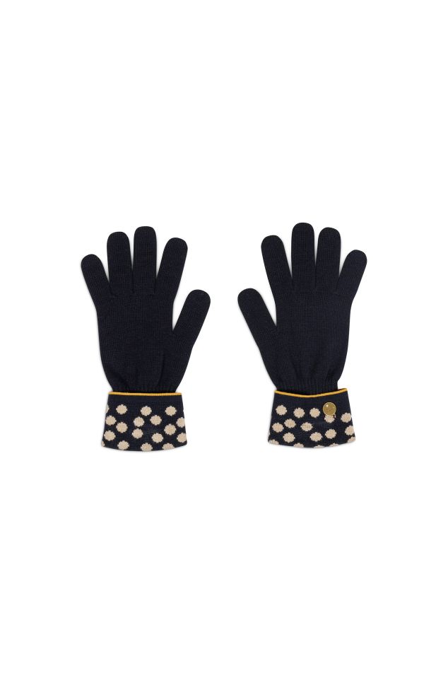 Guants de punt jacquard amb topos