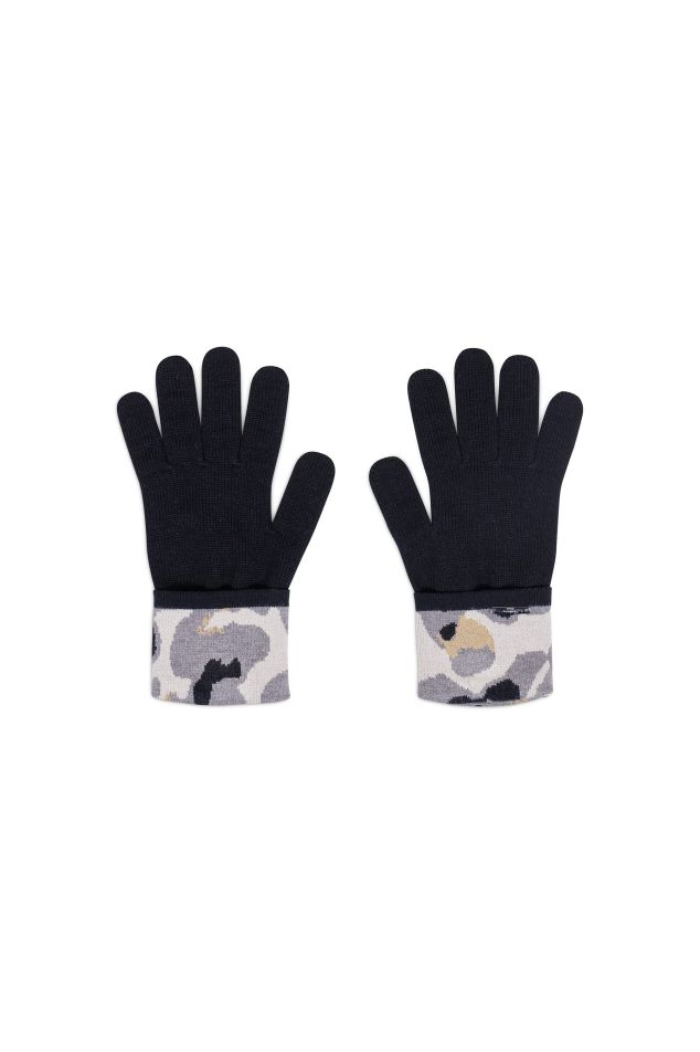Guants de punt jacquard amb motiu animal