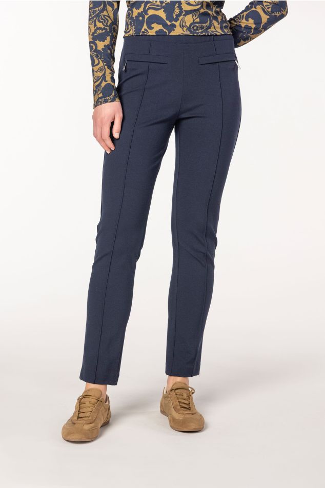 Slim-Fit Trousers with Center Crease