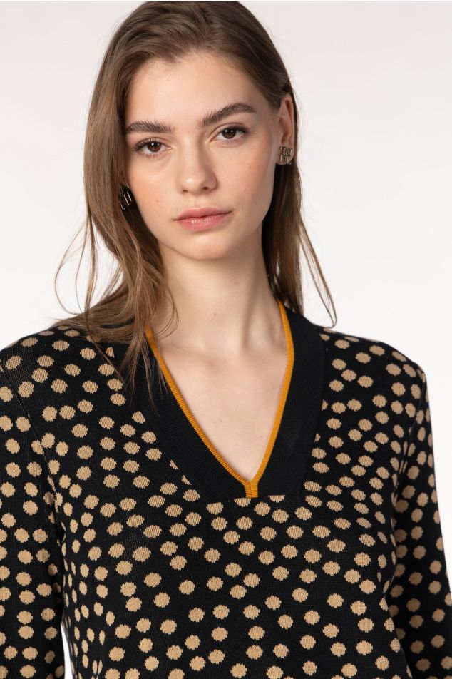 Pul·lòver de punt jacquard de topos