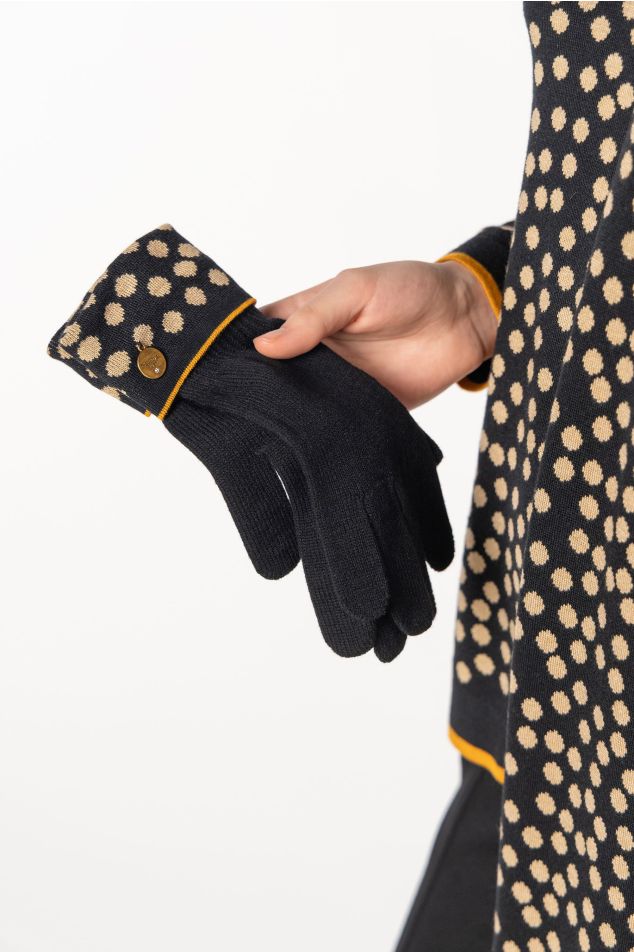 Guants de punt jacquard amb topos