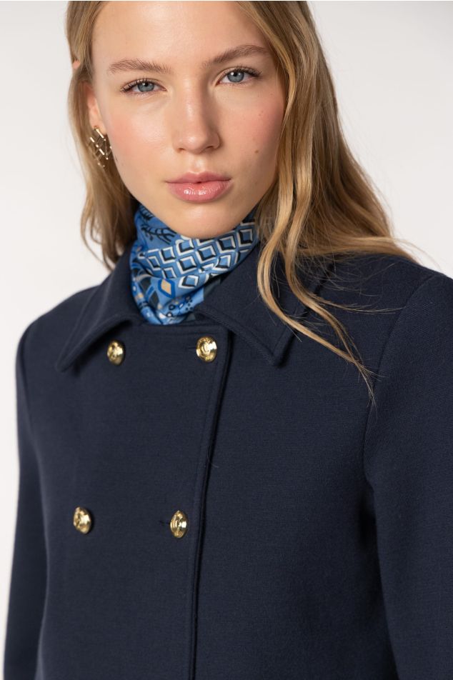 Chaqueta de punto Milano con cuello y cruce doble