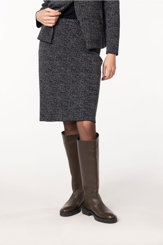 Faldilla de punt jacquard amb efecte fals llis tricolor