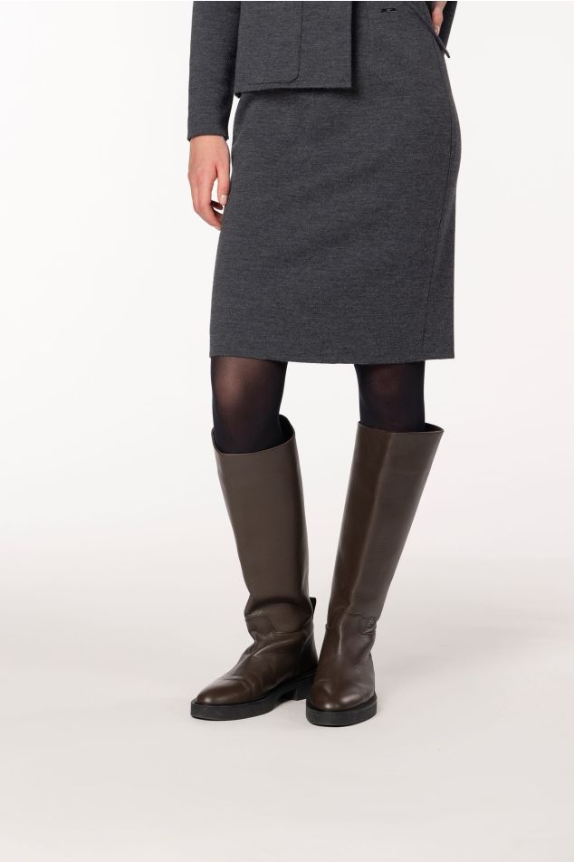 Milano-Knit Pencil Skirt With Elasticated Waistband