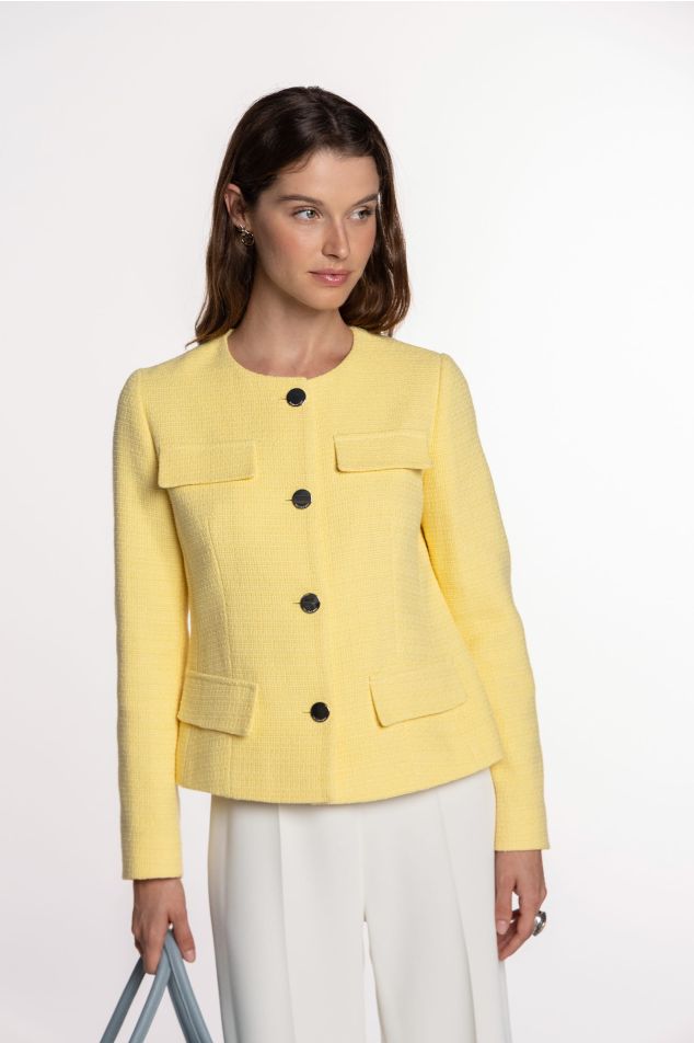 Jaqueta de tweed amb butxaques de tapeta