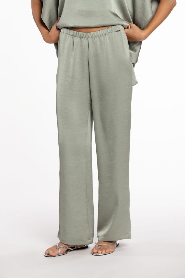Pantaló de doble setí amb cintura elàstica