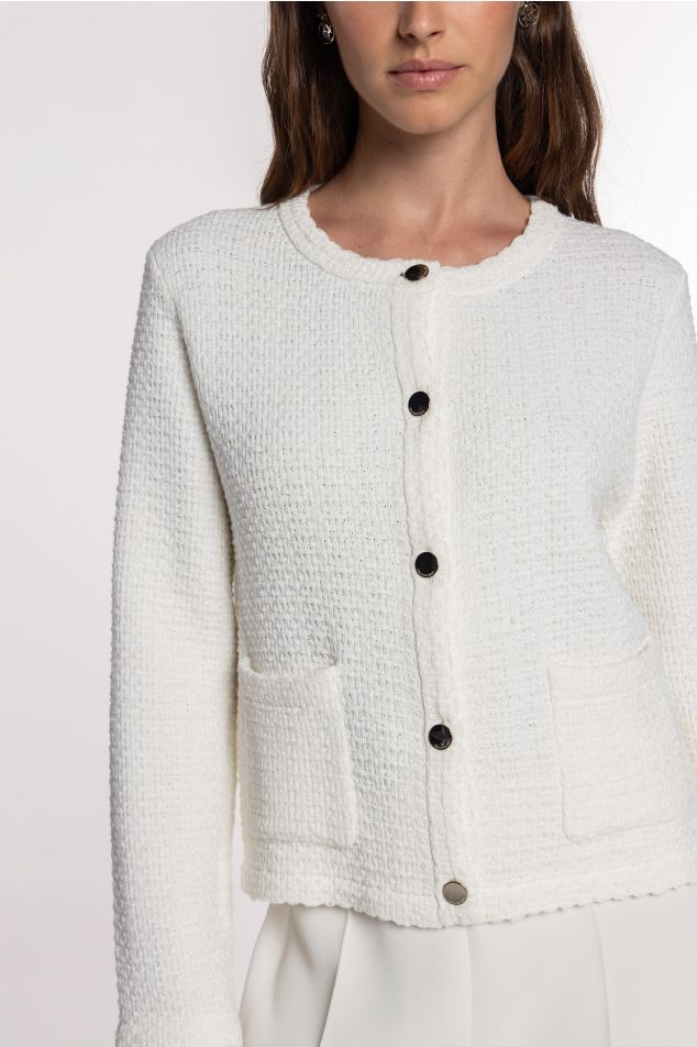 Jaqueta de tweed de punt