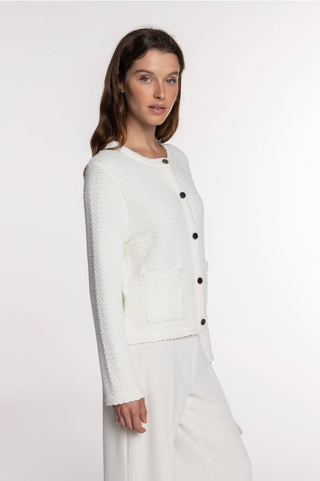 Jaqueta de tweed de punt