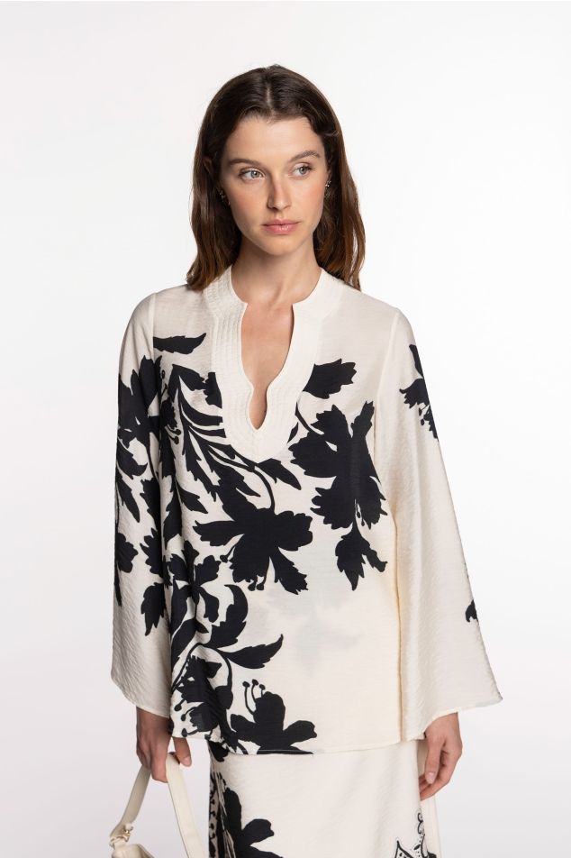 Brusa de bambula estampada floral