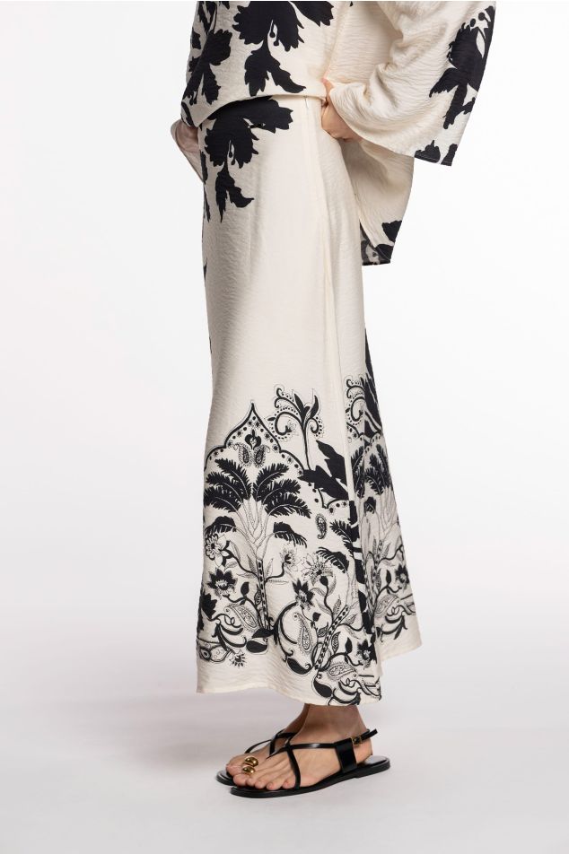 Faldilla llarga de bambula estampada floral