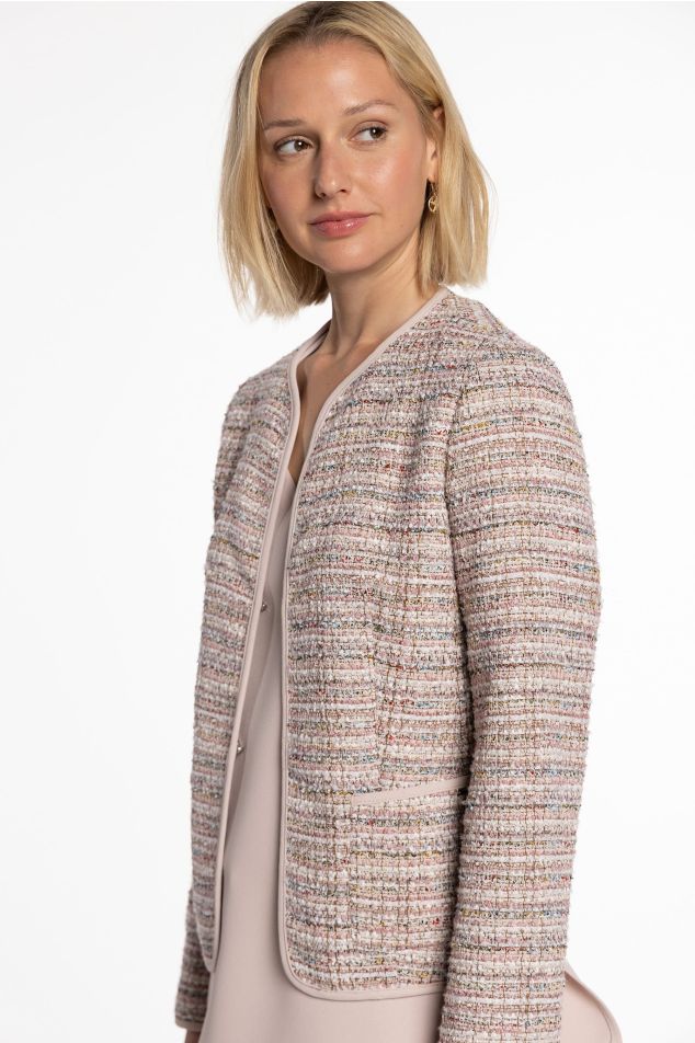 Jaqueta de tweed amb vius en contrast