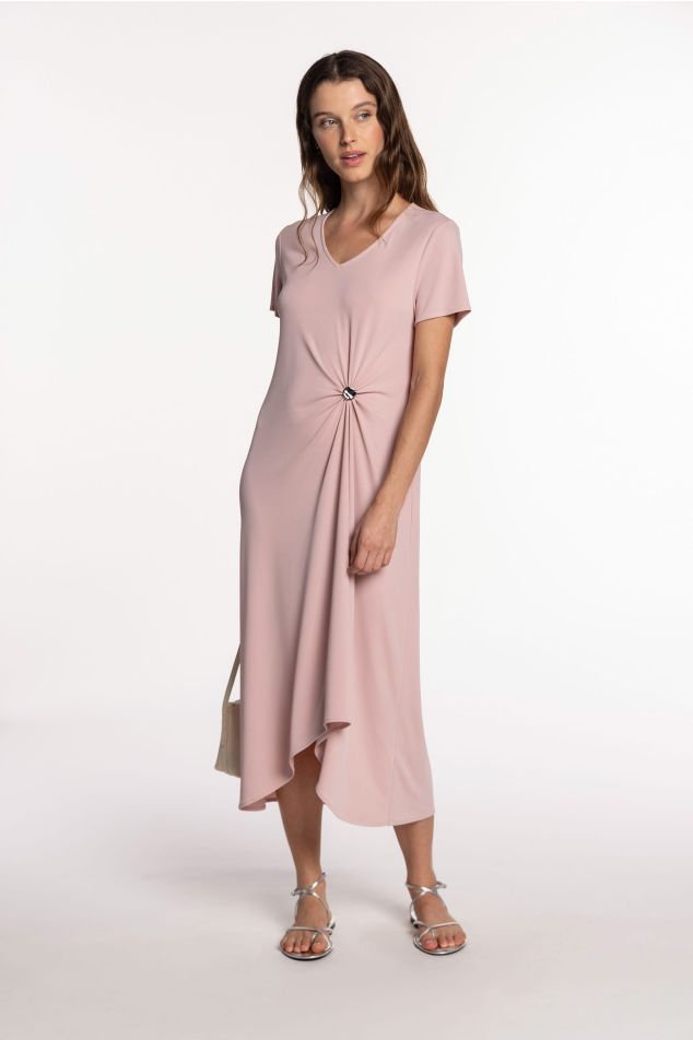 Vestido de malha circular fruncido
