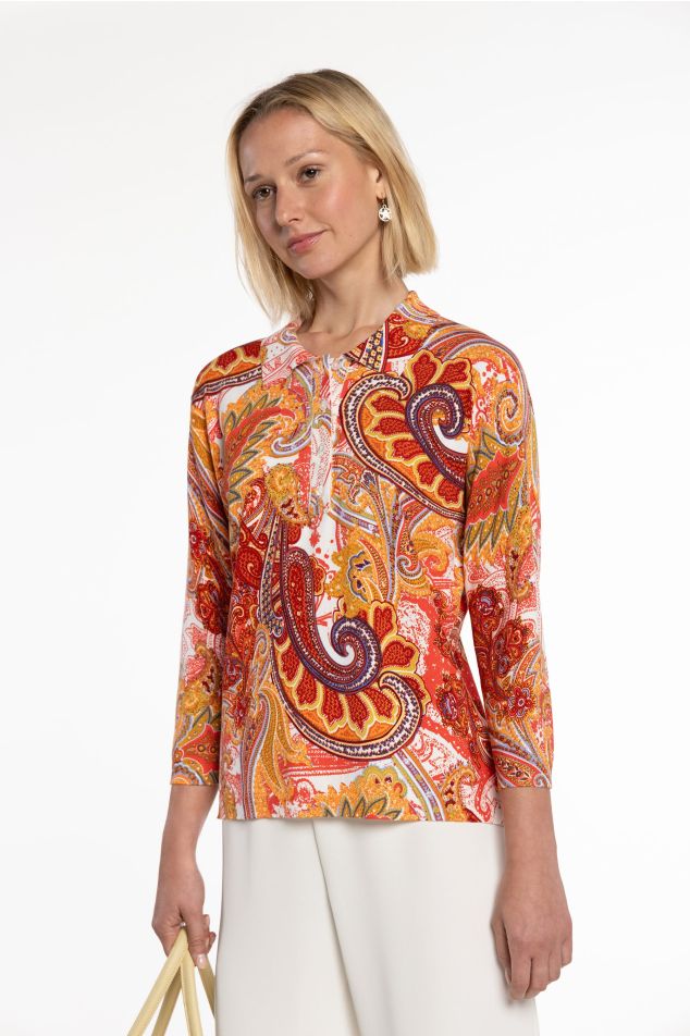 Jersei de punt estampat paisley
