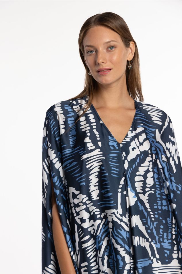 Caftà de twill amb estampat zebra