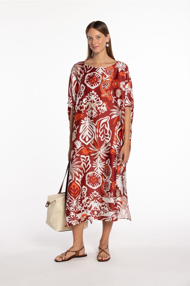 Caftà de twill floral ètnic
