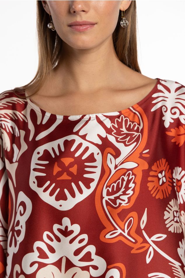 Caftà de twill floral ètnic