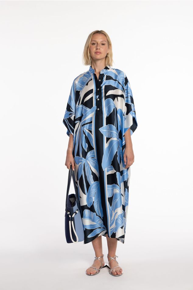 Caftà de twill tropical amb coll mao