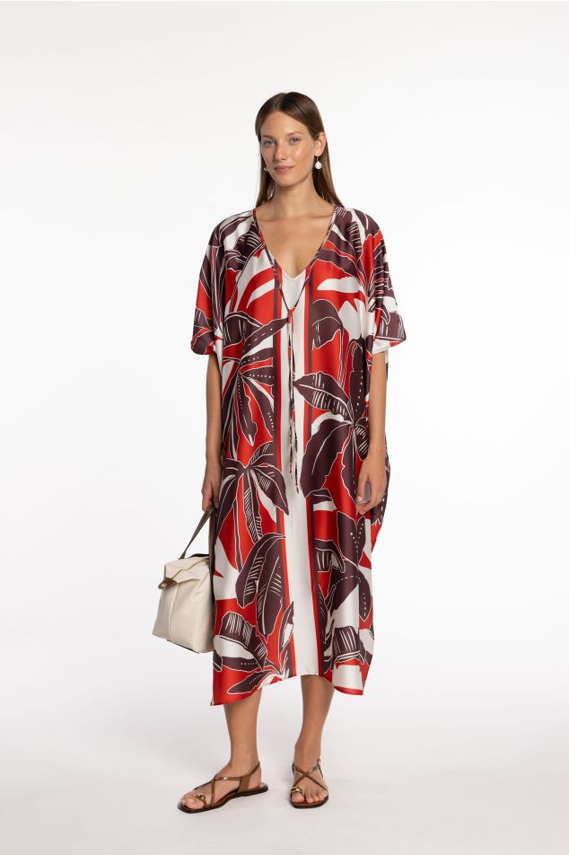 Caftà de twill tropical amb llaçada