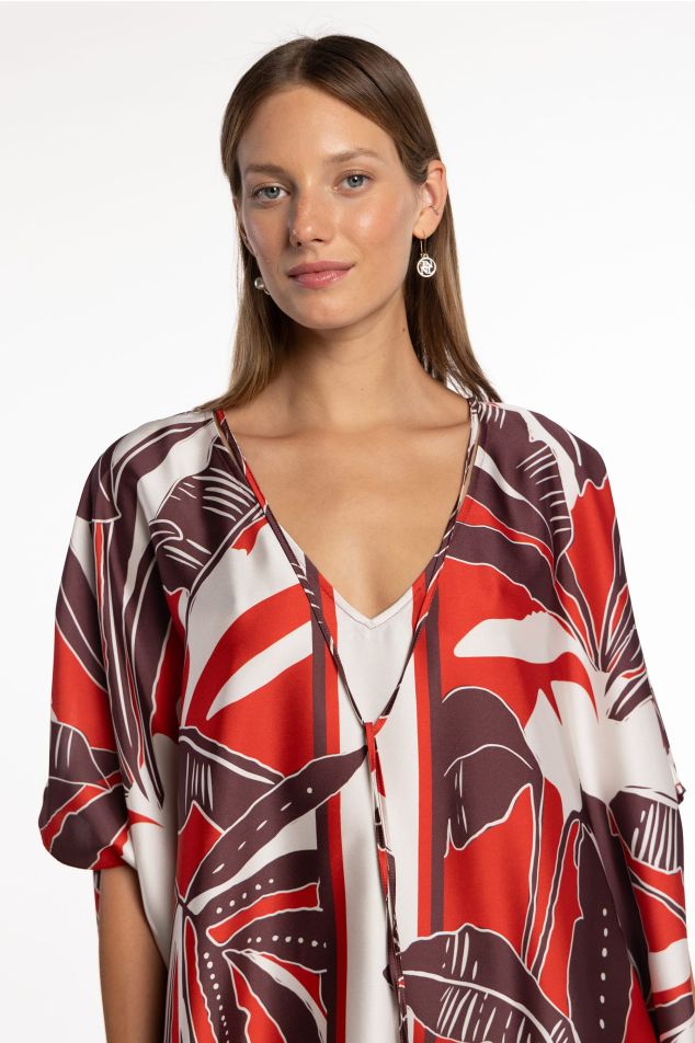 Caftà de twill tropical amb llaçada