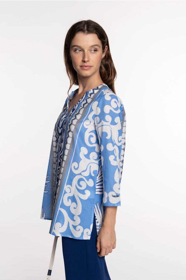 Brusa de cotó voile estampada