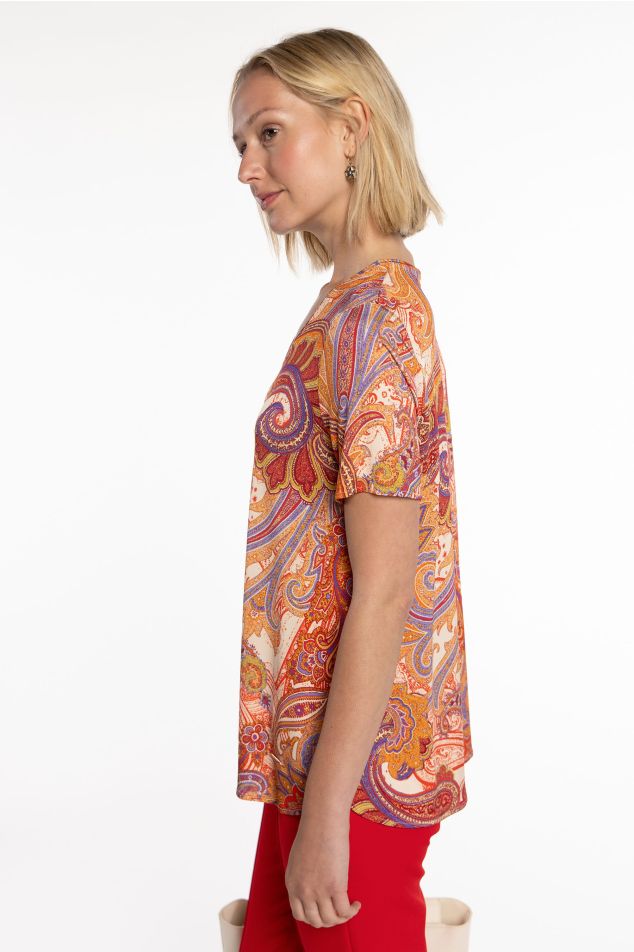 Samarreta de punt circular estampada paisley