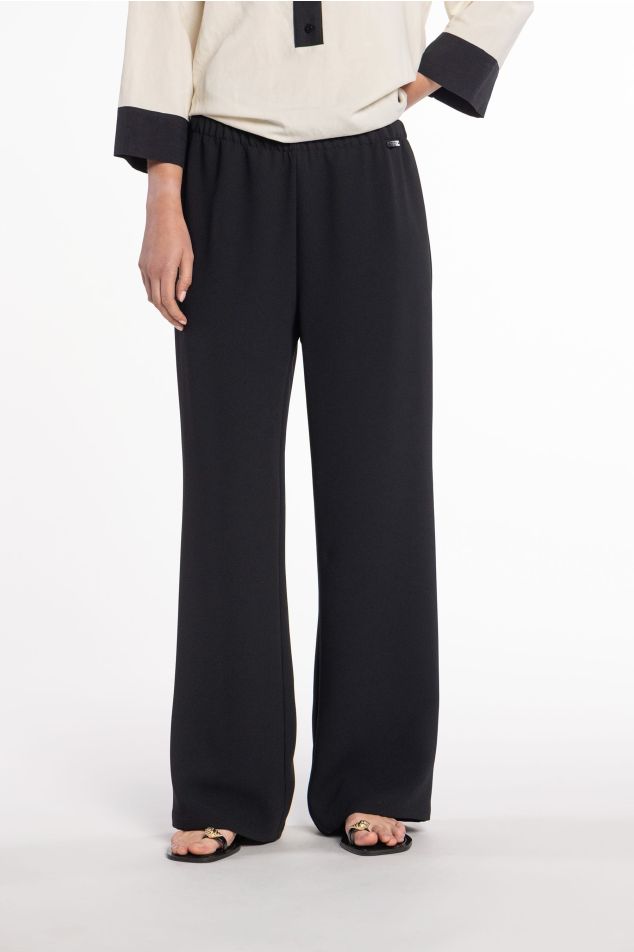 Pantaló de doble crepé amb cintura elàstica