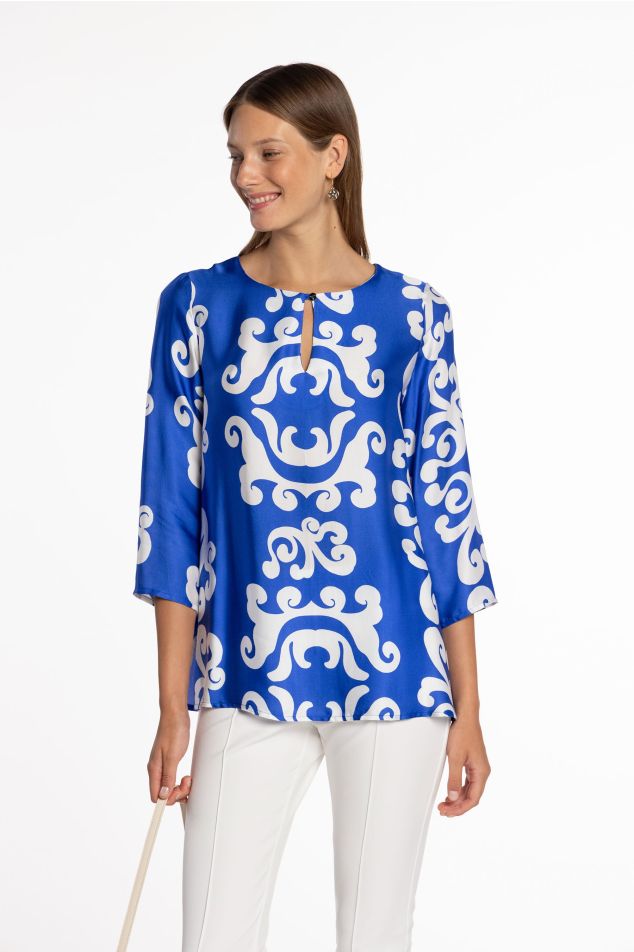 Brusa de setí estampada