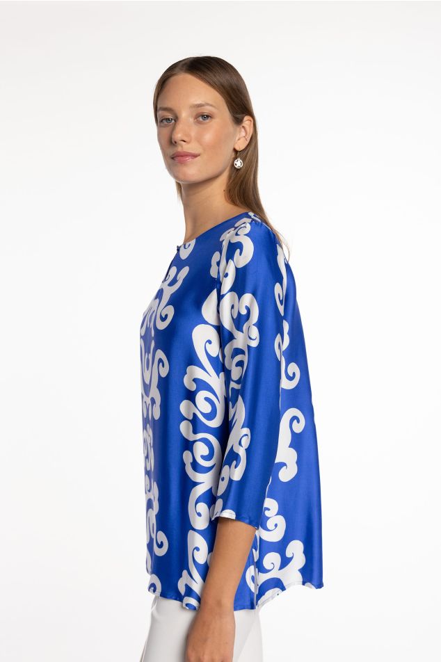 Brusa de setí estampada