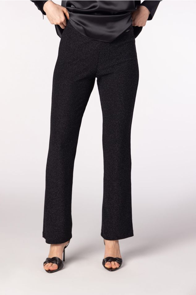 Straight-Leg Velvet Jersey Trousers