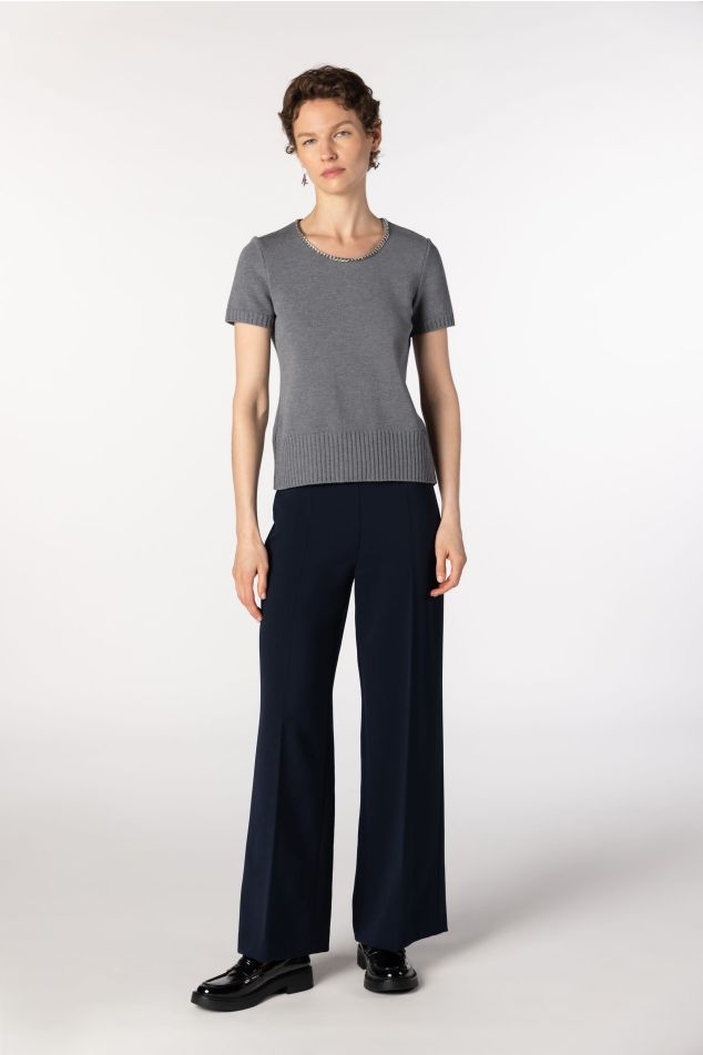 Twinset de punt llis amb detall de cadena