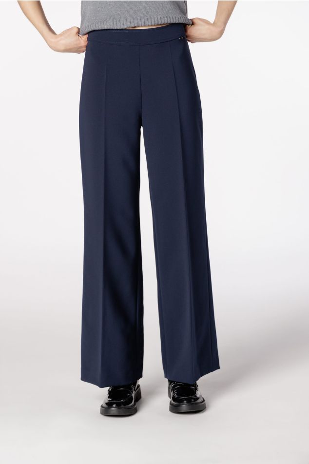 Straight Double Crepe Trousers
