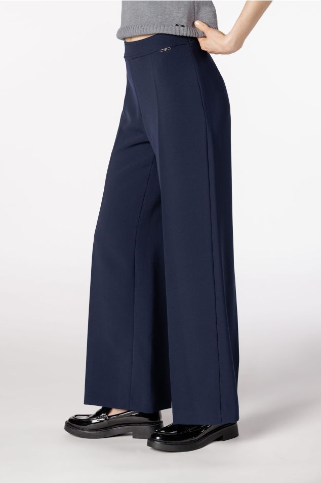 Straight Double Crepe Trousers