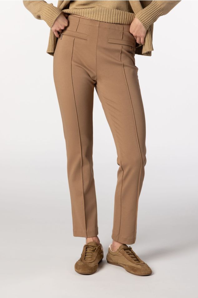 Skinny Trousers with Front Seam Detail