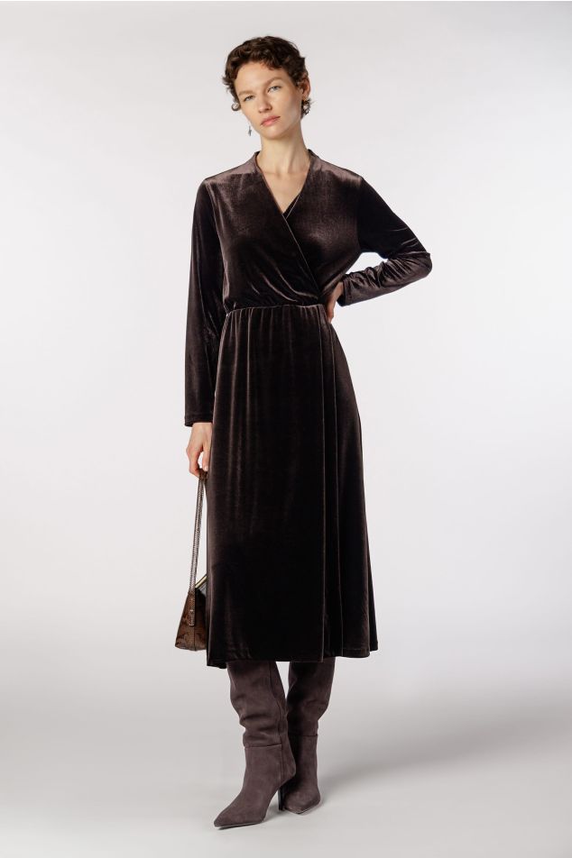 Velvet Jersey Midi Dress
