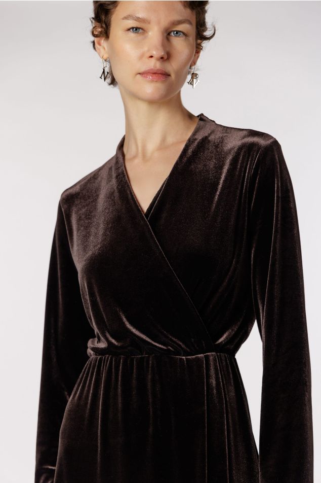 Velvet Jersey Midi Dress