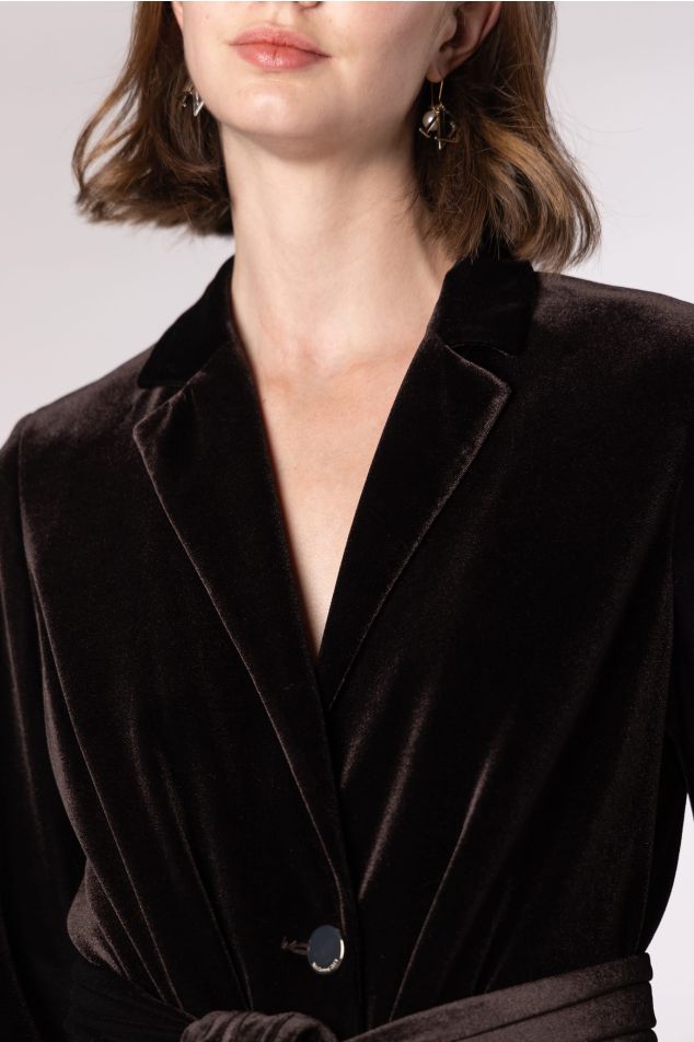 Velvet Belted Blazer