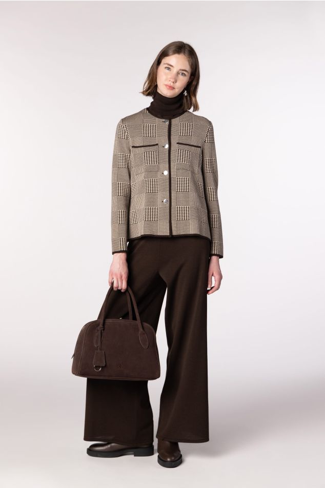 Prince of Wales Jacquard Knit Jacket