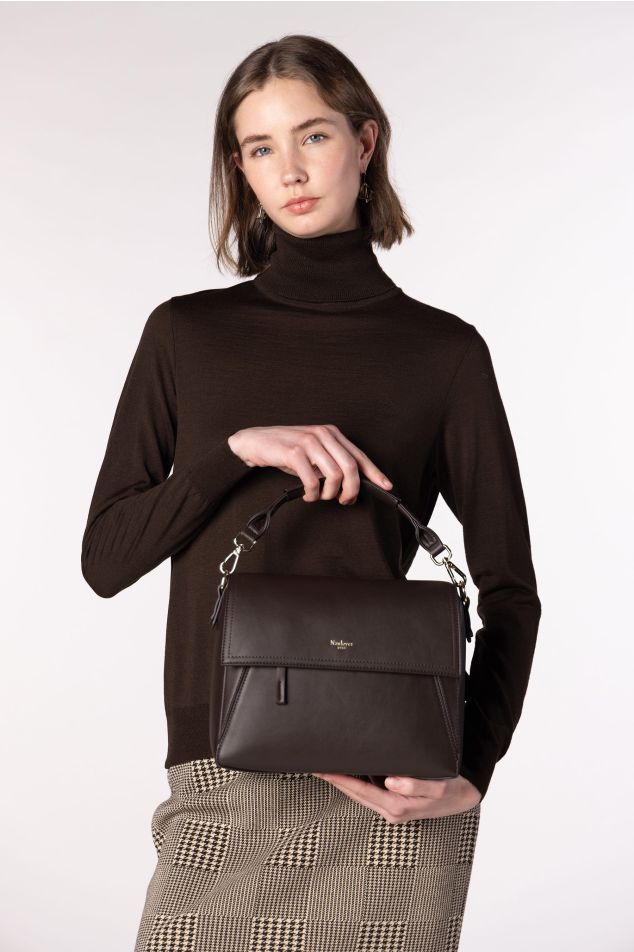Medium cube flap bag in vegan leather