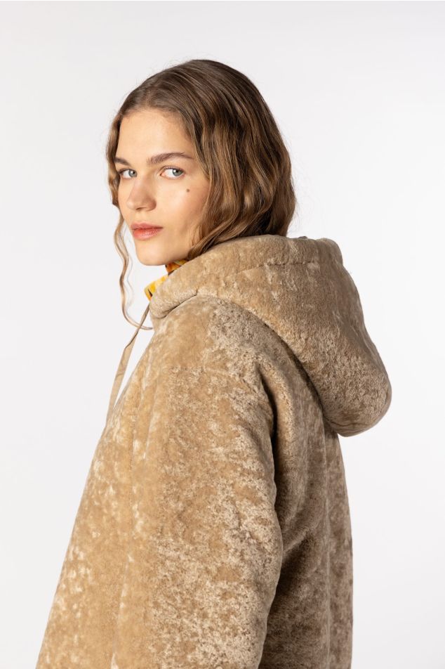 Reversible Astrakhan-Effect Padded Jacket