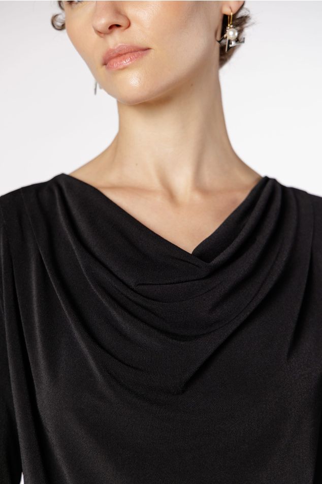 Draped Neckline Jersey Top