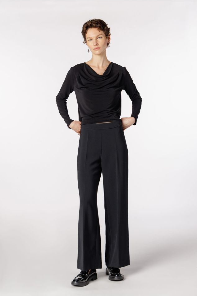 Straight Double Crepe Trousers