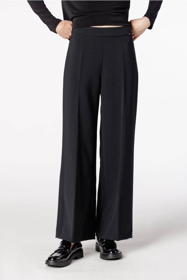 Straight Double Crepe Trousers