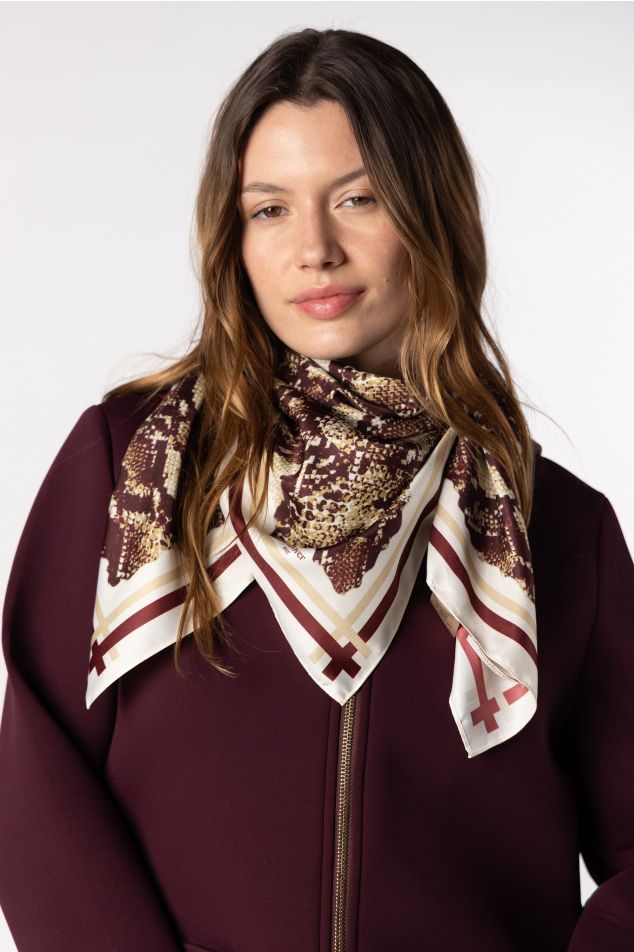 Animal Print Satin Carré Scarf