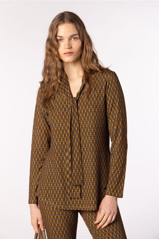 Geometric Print Jersey Top